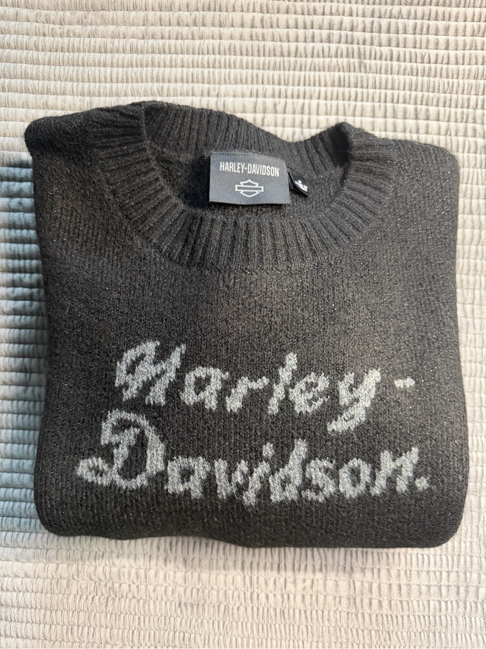 Harley-Davidson Black Crewneck Sweater with Script Logo Women’s MED - Picture 4 of 6